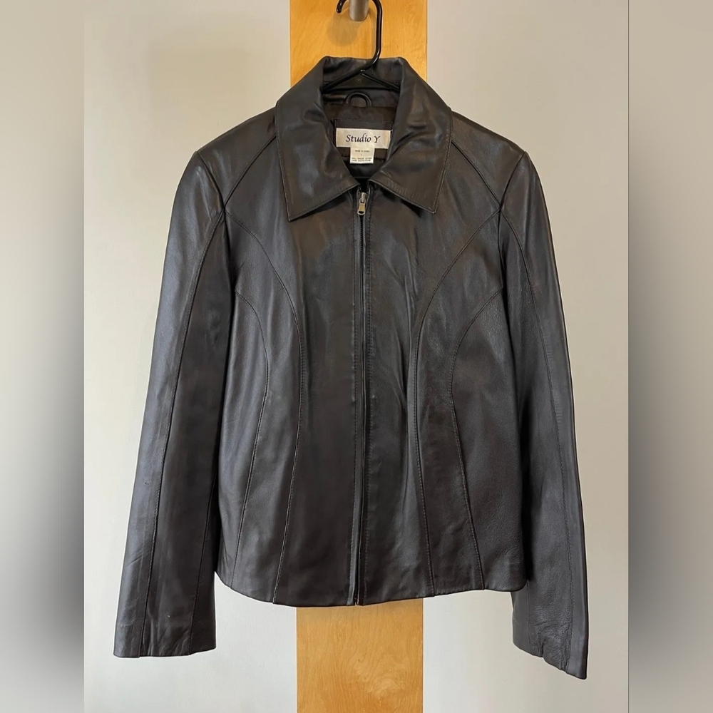 Vintage Studio Y Women's Chocolate Brown Leather Jacket